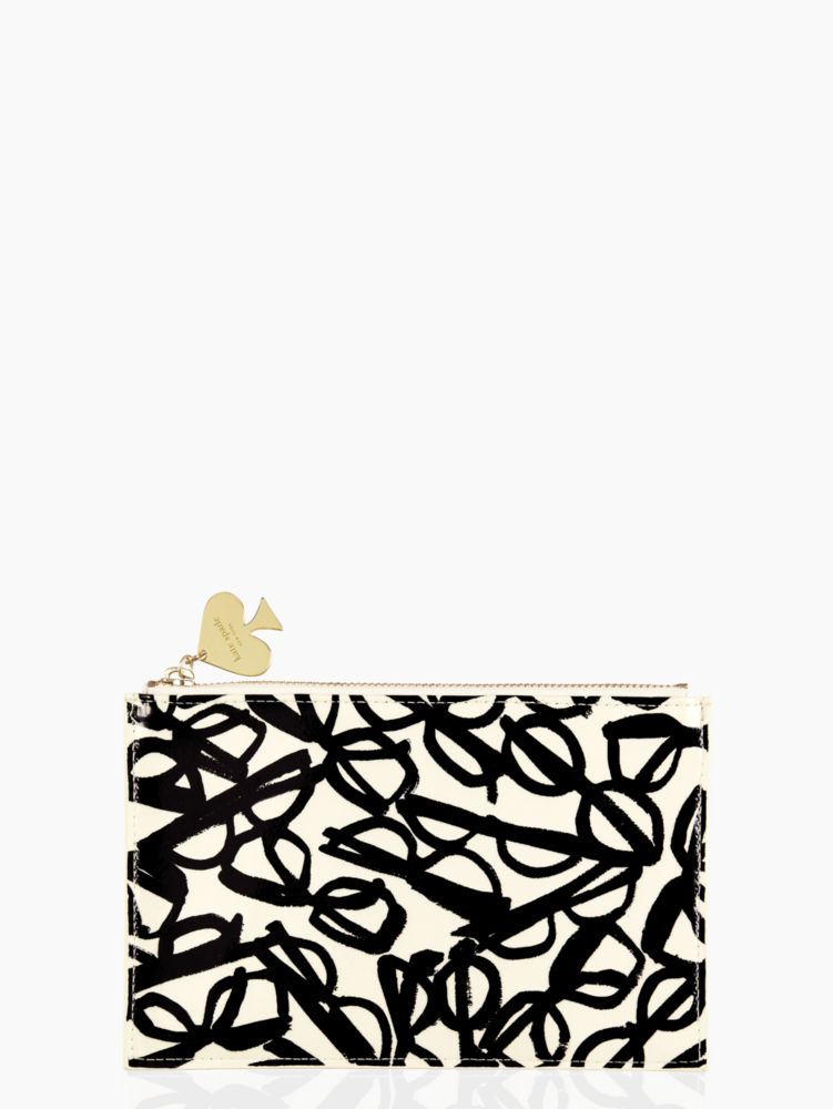 KATE SPADE Bella Bookshelf Like a Book Print Pencil Pouch Cosmetic Travel