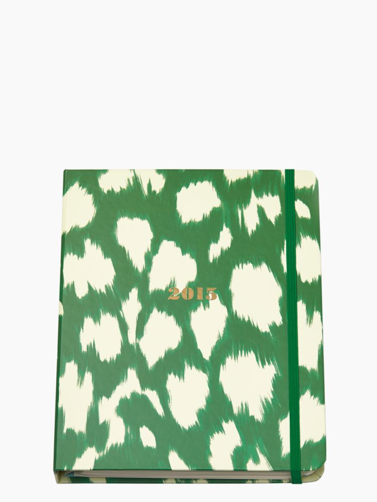2015 17 Month Large Agenda   Green Painterly Cheetah, , Product