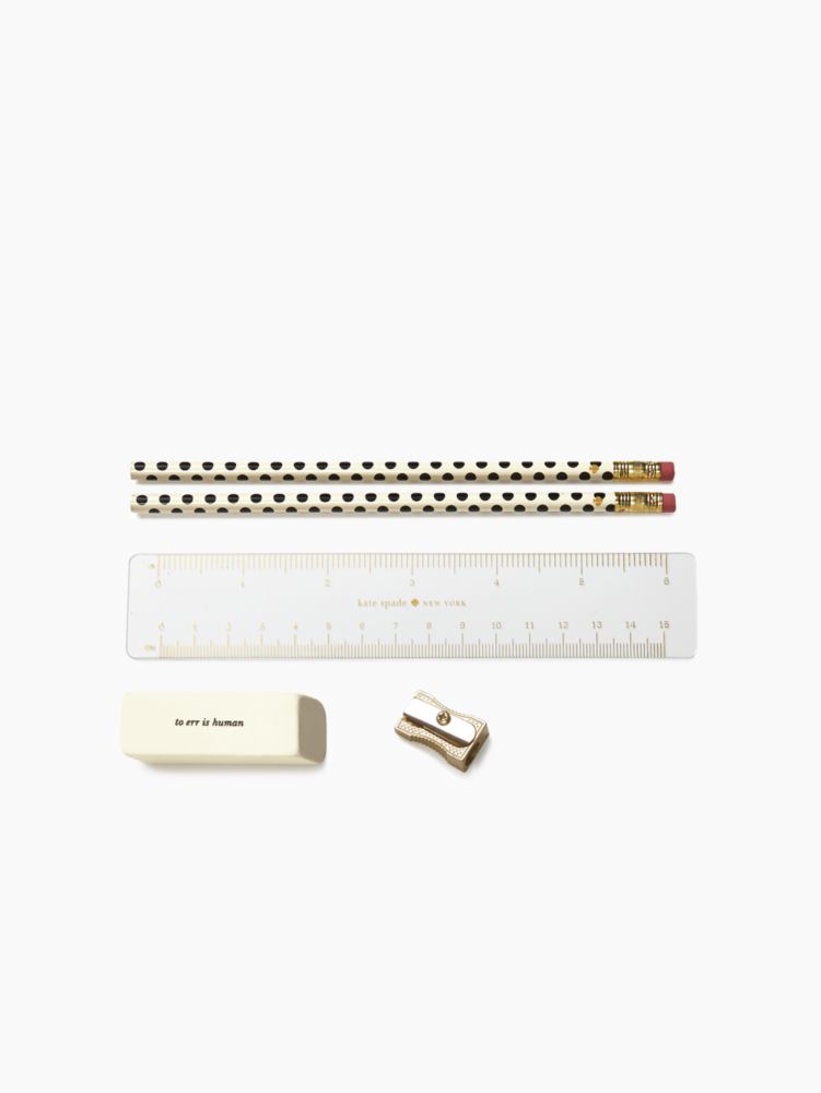 Kate Spade Gold Polka Dot Pencil Case with Ruler Cosmetic Case - $10 - From  Rebecca