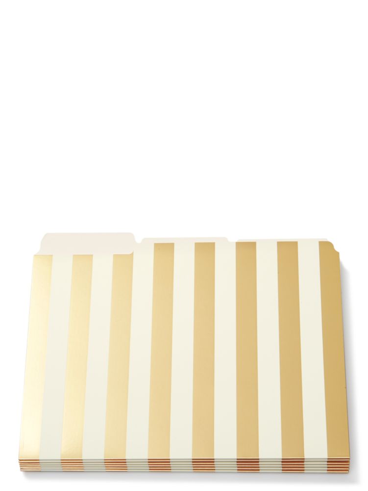Kate Spade,Strike Gold Stripe File Folders,