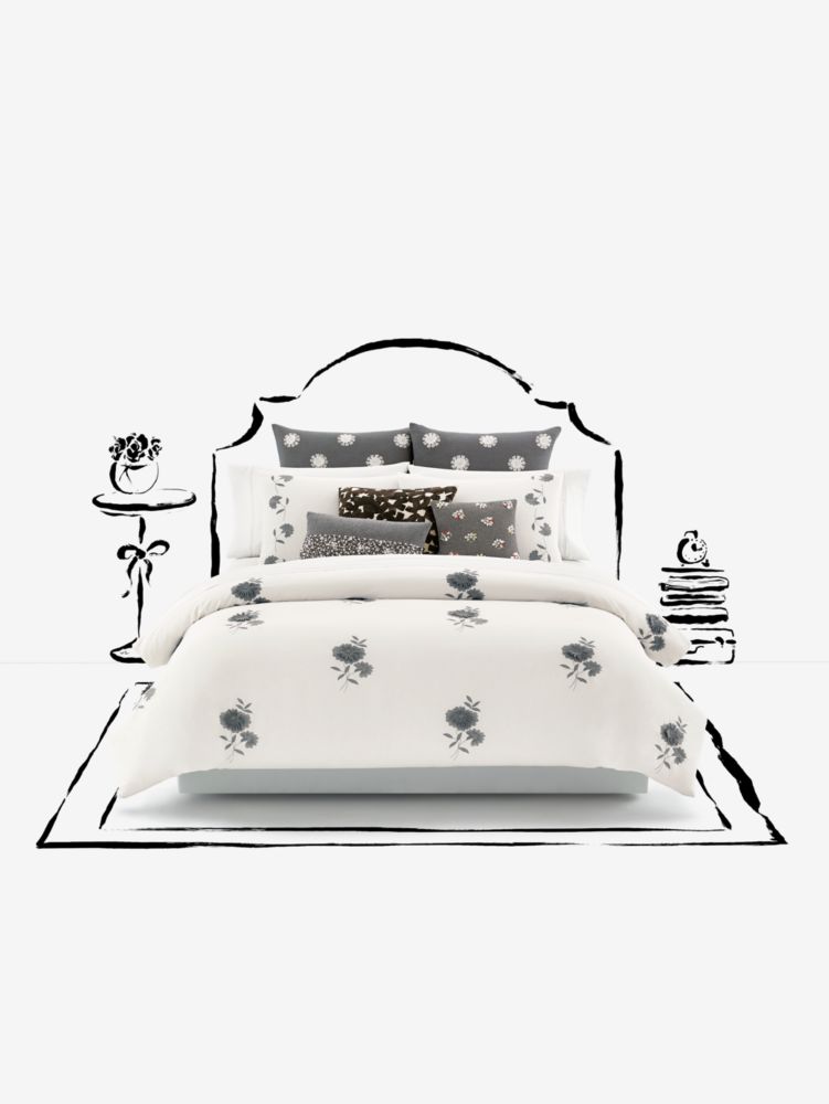 Kate Spade,lacey daisy duvet,bedding,Deep Cherry Multi