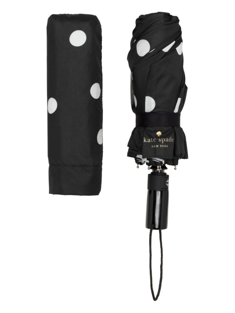 Black And Cream Deco Dot Travel Umbrella, , Product