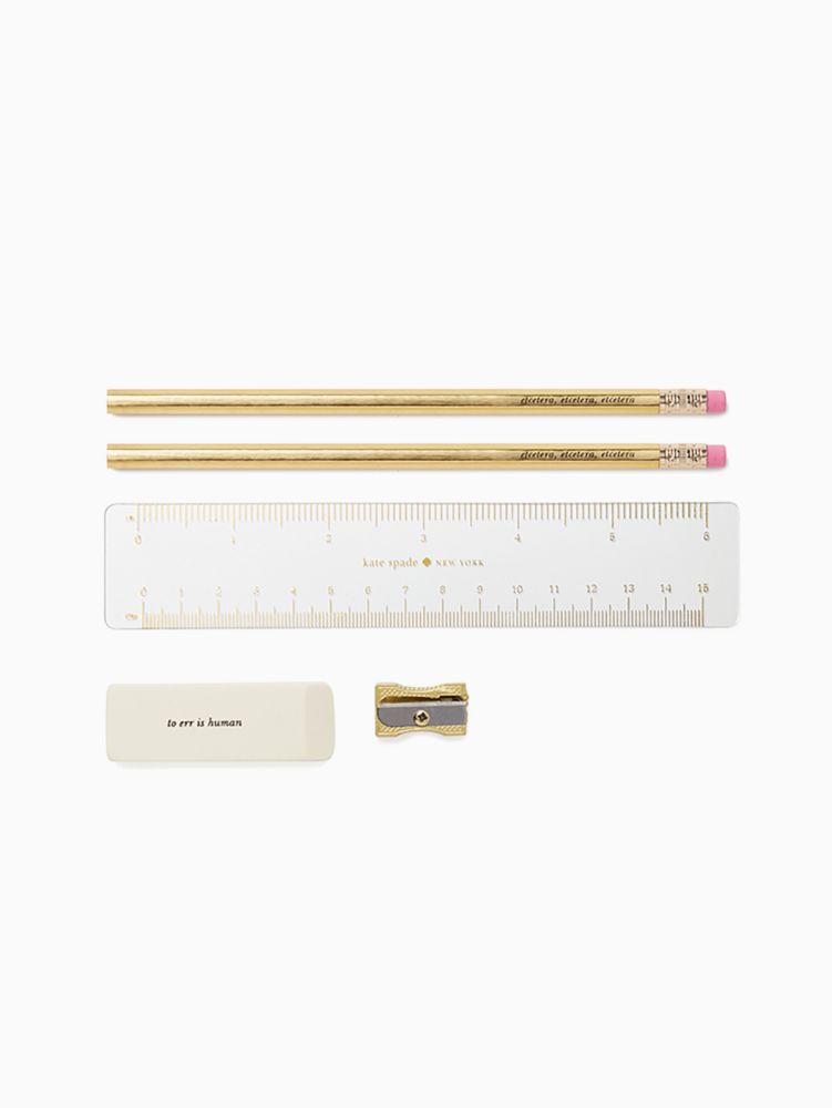 Kate Spade Gold Polka Dot Pencil Case with Ruler Cosmetic Case - $10 - From  Rebecca