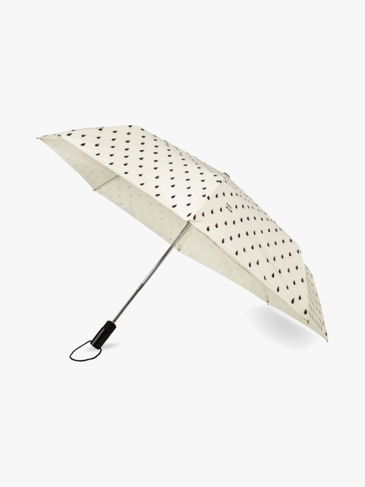 Kate Spade,Rain Drop Travel Umbrella,BLACK/CRM