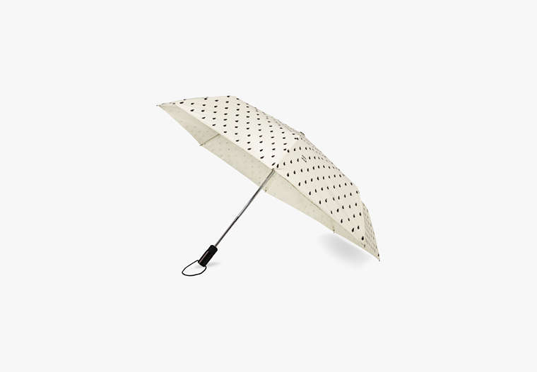 Kate Spade,Rain Drop Travel Umbrella,BLACK/CRM image number 0