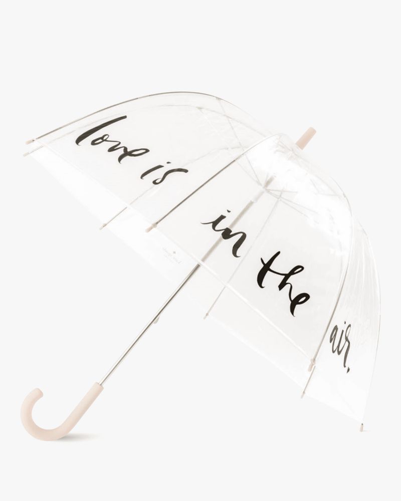 Kate Spade,Love Is In The Air Clear Umbrella,Vinyl,Bubble Umbrella,Plastic,Metal Material,Casual,Clear