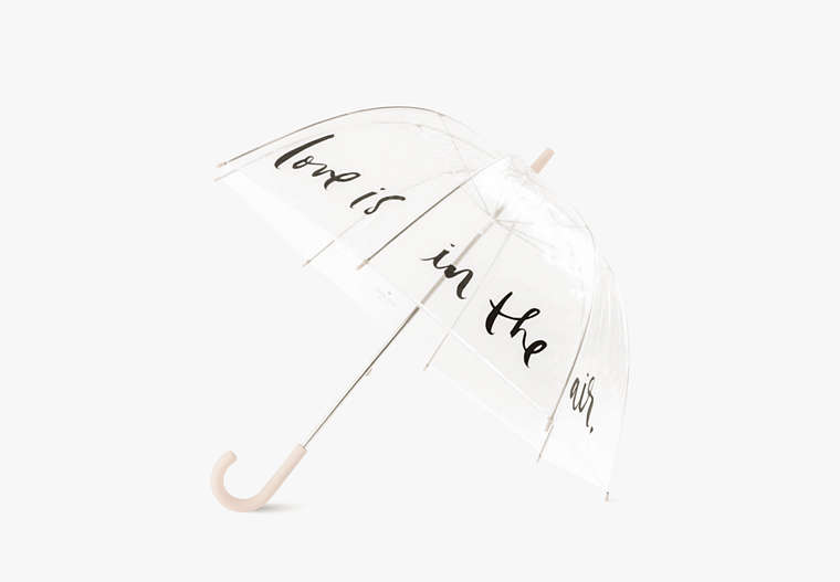 Kate Spade,Love Is In The Air Clear Umbrella,Clear/ Black image number 0