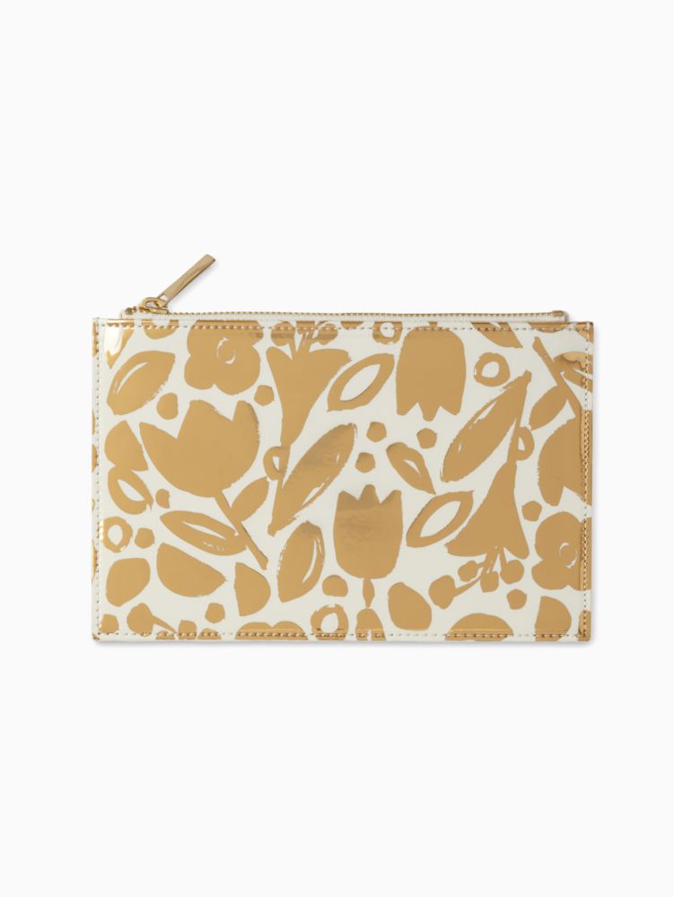 Golden Floral Pencil Pouch