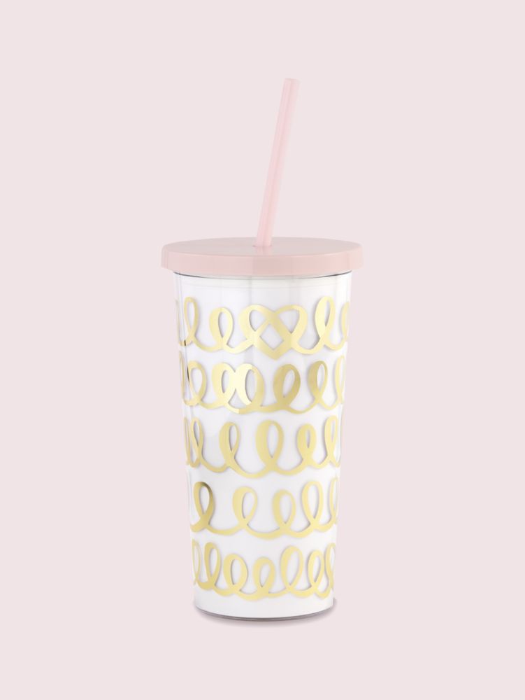 kate spade new york valentines hearts tumbler with straw