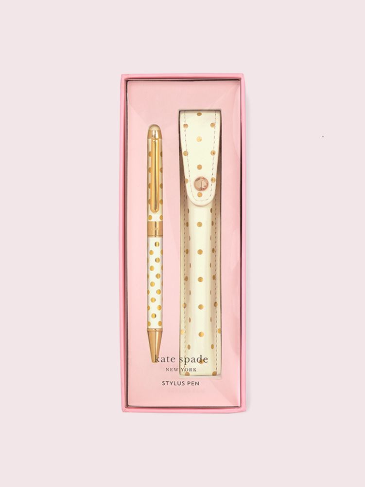 Kate Spade,Gold Dot Stylus Pen & Pouch,