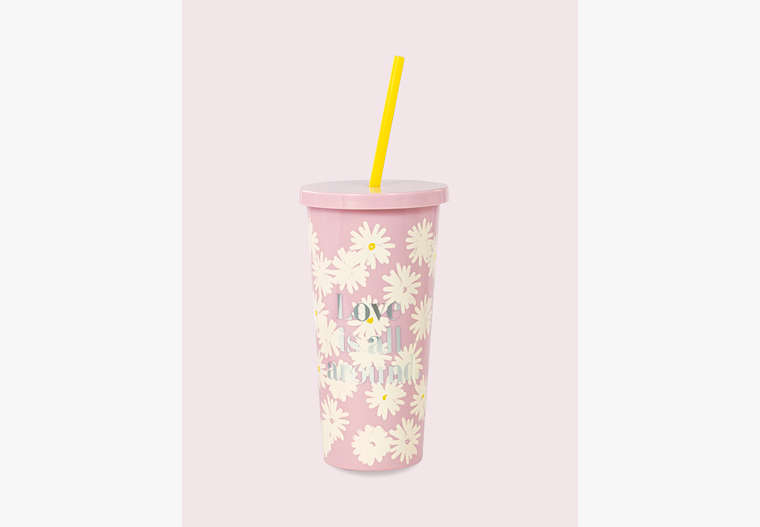Kate Spade,love is all around insulated tumbler,kitchen & dining,Pomegranate
