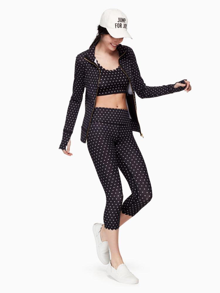 Kate Spade New York Polka Dots Black Leggings Size XL - 53% off