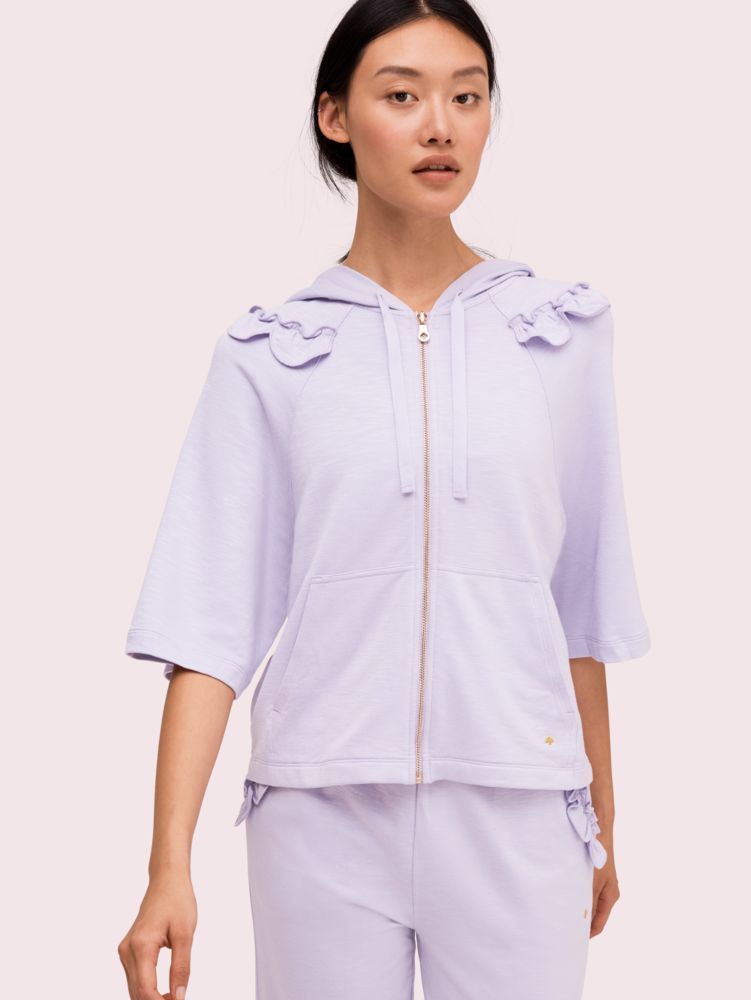 Scallop Ruffle Zip Up, , Product