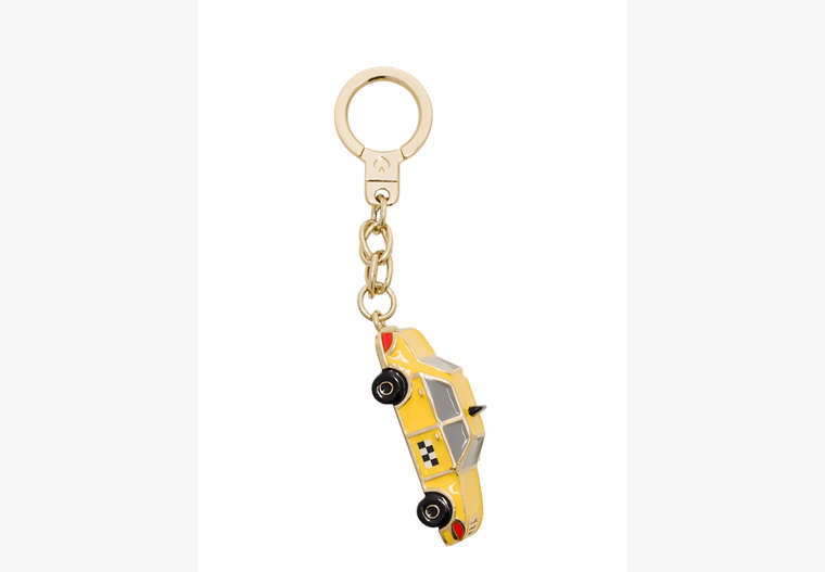 Kate Spade,taxi keychain,travel accessories,Yellow Multi