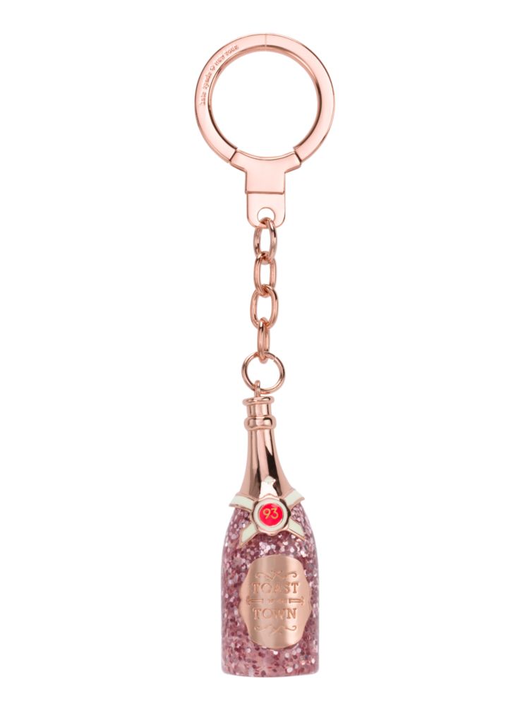 Kate Spade,champange bottle keychain,keychains,Rose Gold