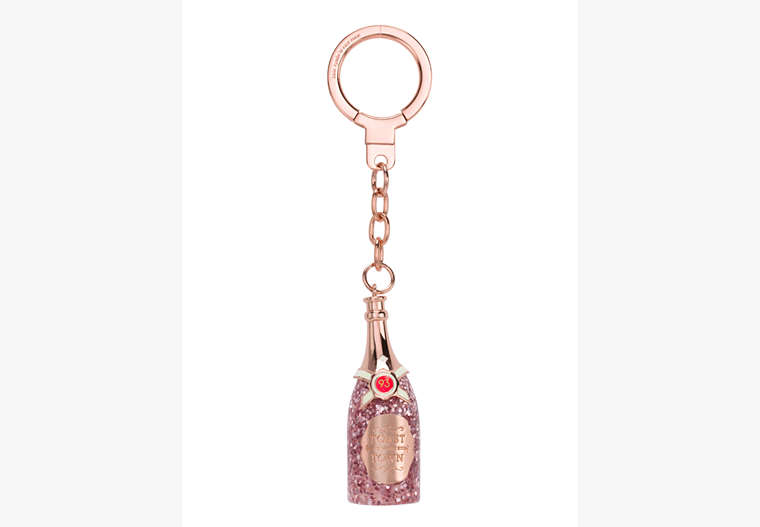 Kate Spade,champange bottle keychain,keychains,Rose Gold