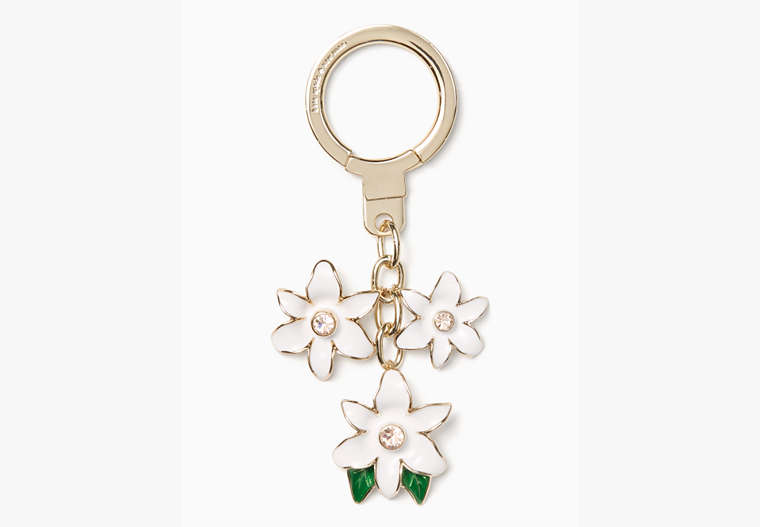 Kate Spade,enamel flower keychain,White Multi