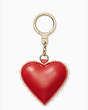 Kate Spade,scalloped leather heart keychain,keychains,Red