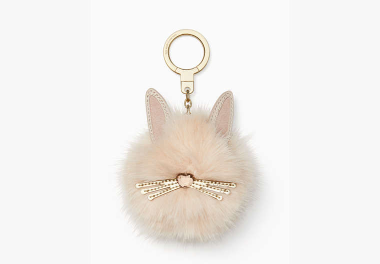 Kate Spade,bunny pouf keychain,Multi