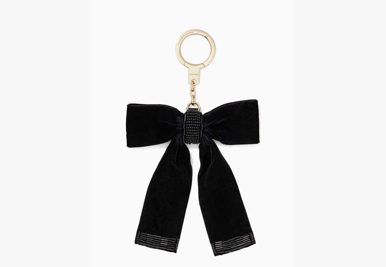 Kate Spade,velvet bow keychain,Black