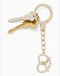Kate Spade,jeweled pretzel keychain,keychains,Clear/Gold