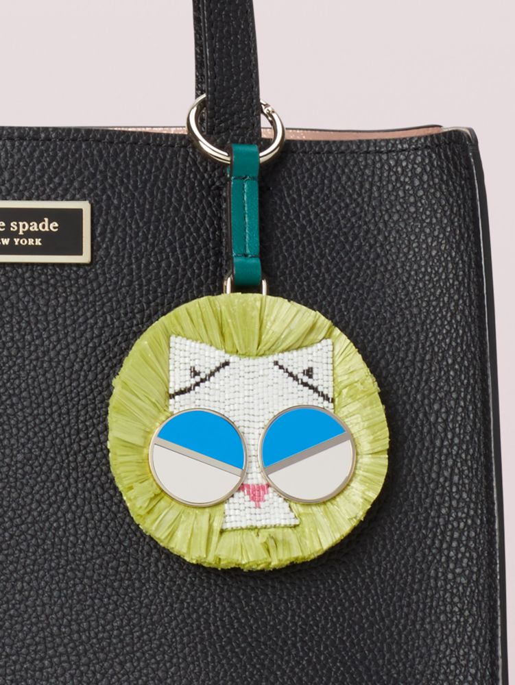 Spademals Raffia Smitten Kitten Dangle Keychain, , Product