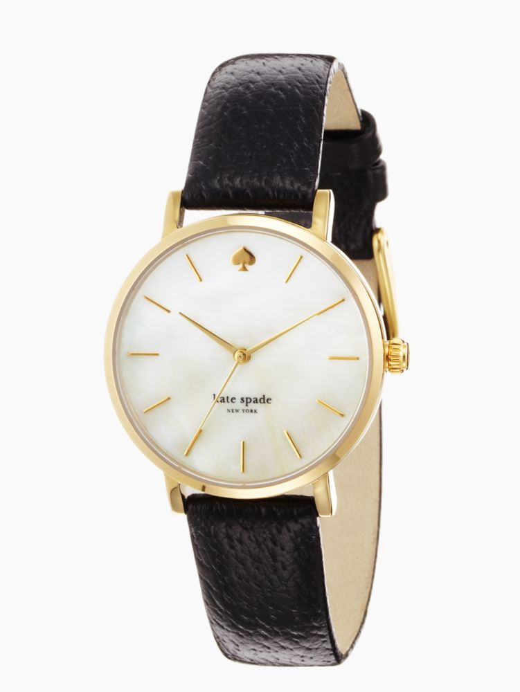 Kate spade watch black leather strap sale