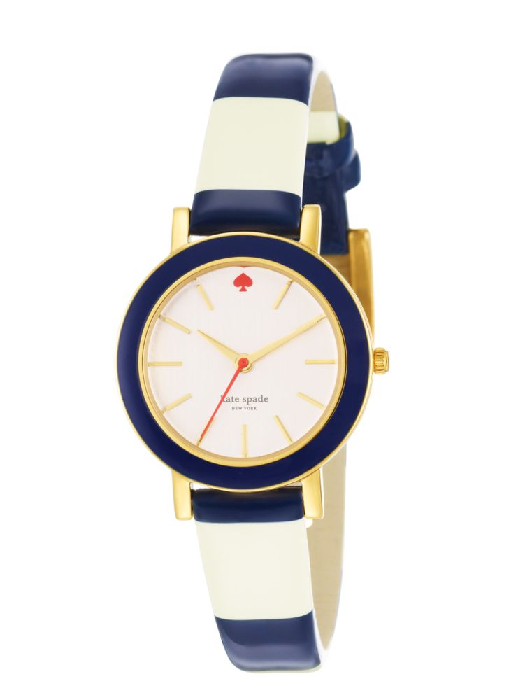 Navy Enamel Bezel Stripe Metro Mini, , Product