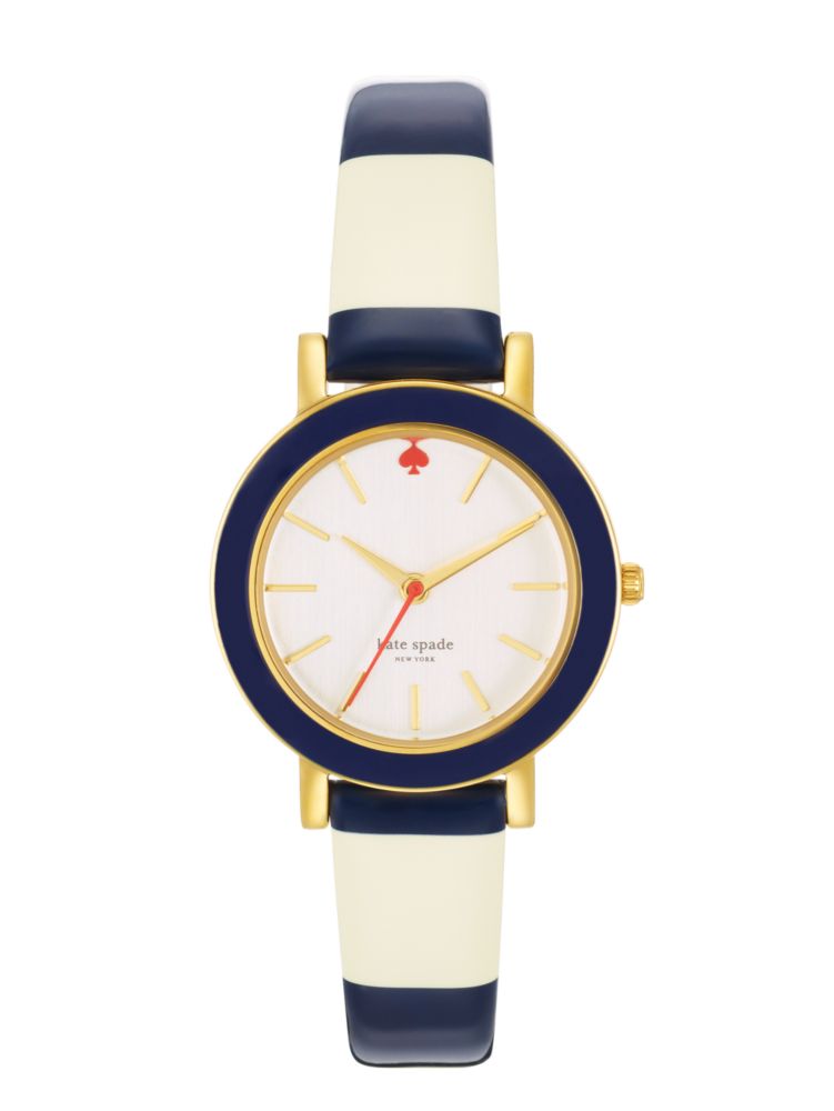 Navy Enamel Bezel Stripe Metro Mini, , Product