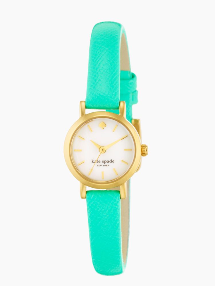 kate spade new york metro three-hand navy leather watch - KSW9004