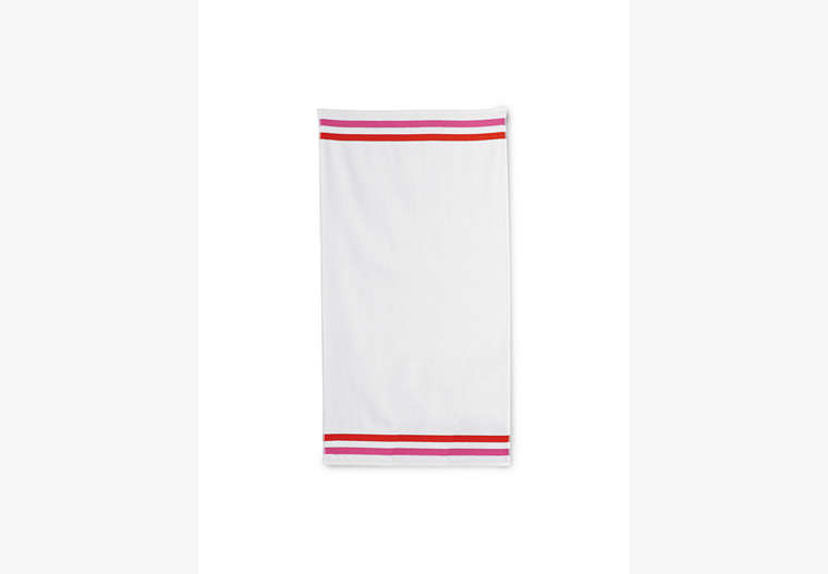 Kate Spade,candy stripe bath towel,Parchment image number 0