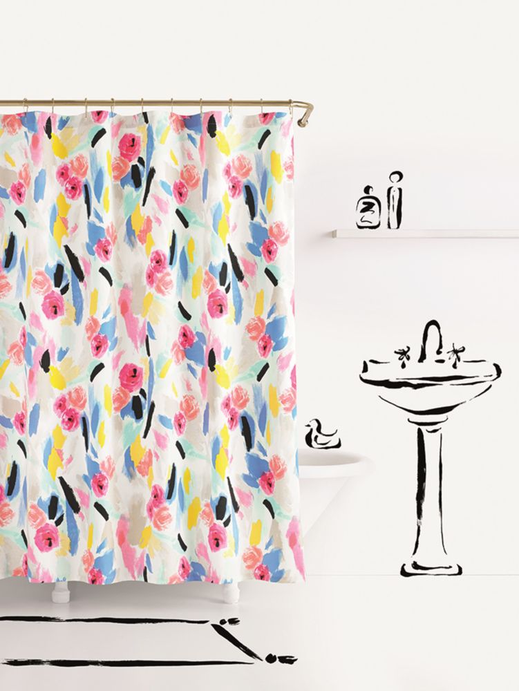 Paintball Floral Shower Curtain, , Product