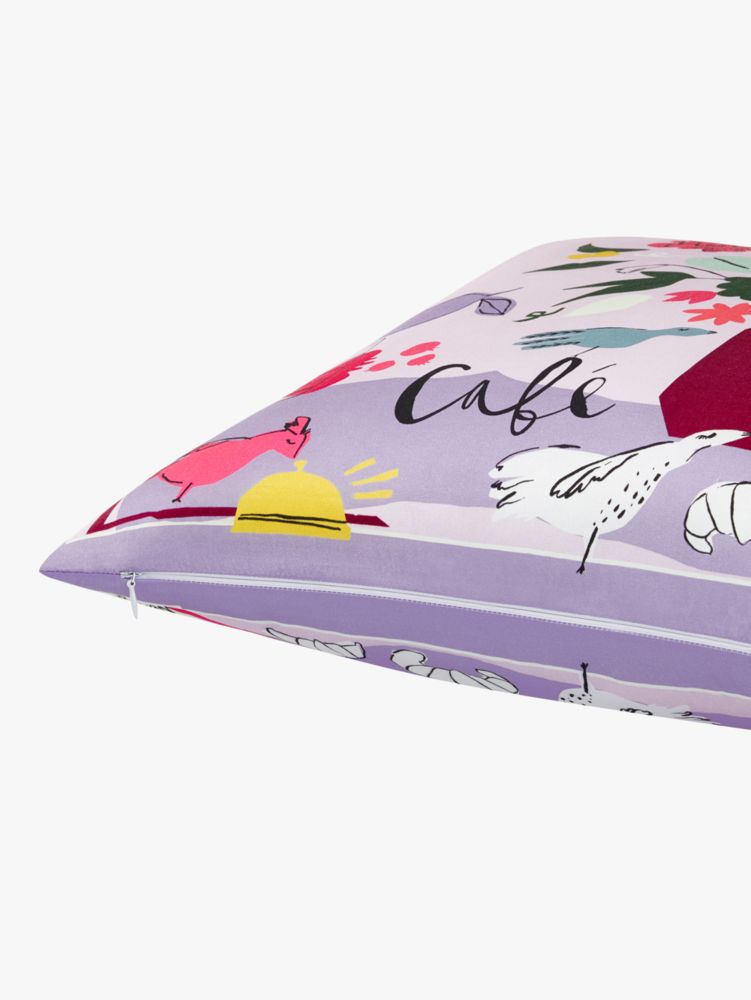Scribble Flora Café Scene Decorative Pillow, , Product