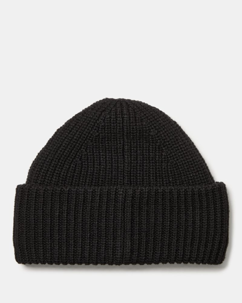Kate Spade,Sam Label Beanie,Wool,Acrylic,Beanie,Tag Embellishment,Casual,Black