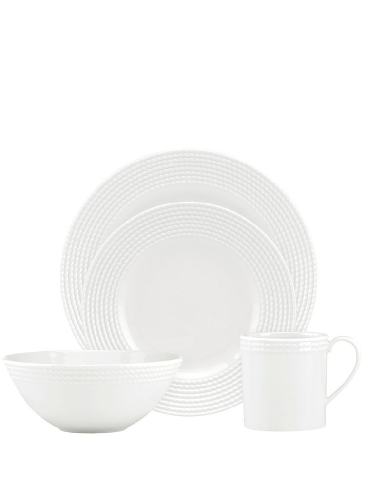 Kate Spade,wickford four-piece place setting,kitchen & dining,Parchment