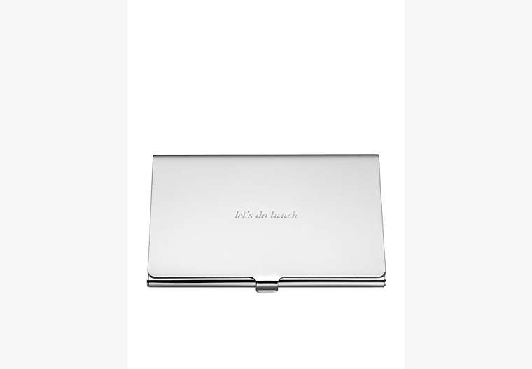 Kate Spade,silver street let's do lunch card holder,Silver Plate