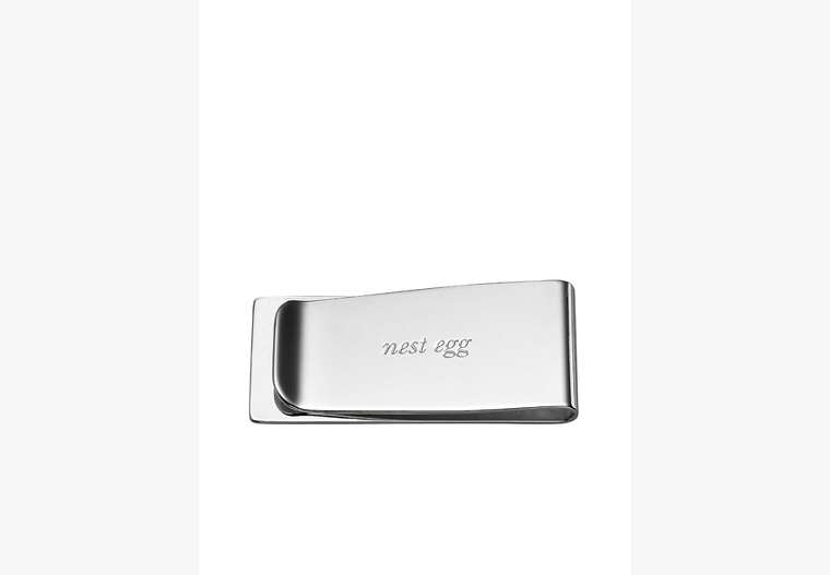 Kate Spade,silver street nest egg money clip,travel accessories,Black/Anthracite image number 0
