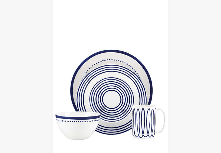 Kate Spade,charlotte street four-piece place setting,kitchen & dining,Navy image number 0