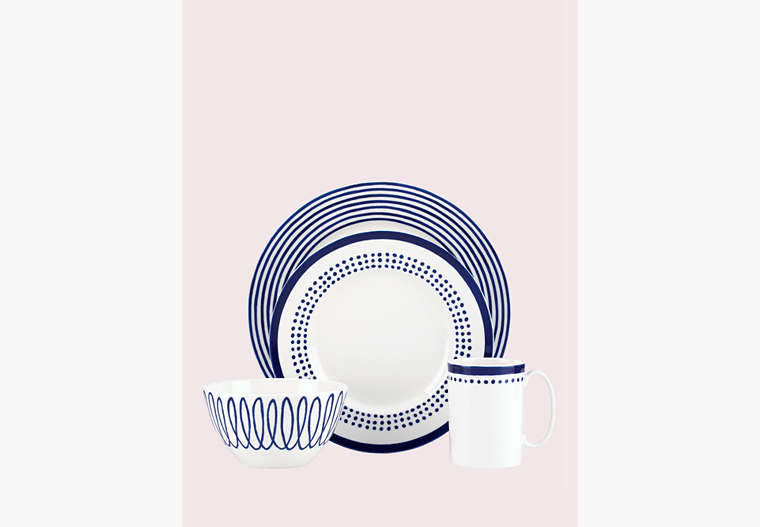 Kate Spade,charlotte street east four-piece place setting,kitchen & dining,Navy image number 0