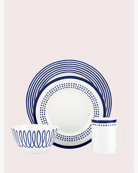 Kate Spade,charlotte street east four-piece place setting,kitchen & dining,Navy