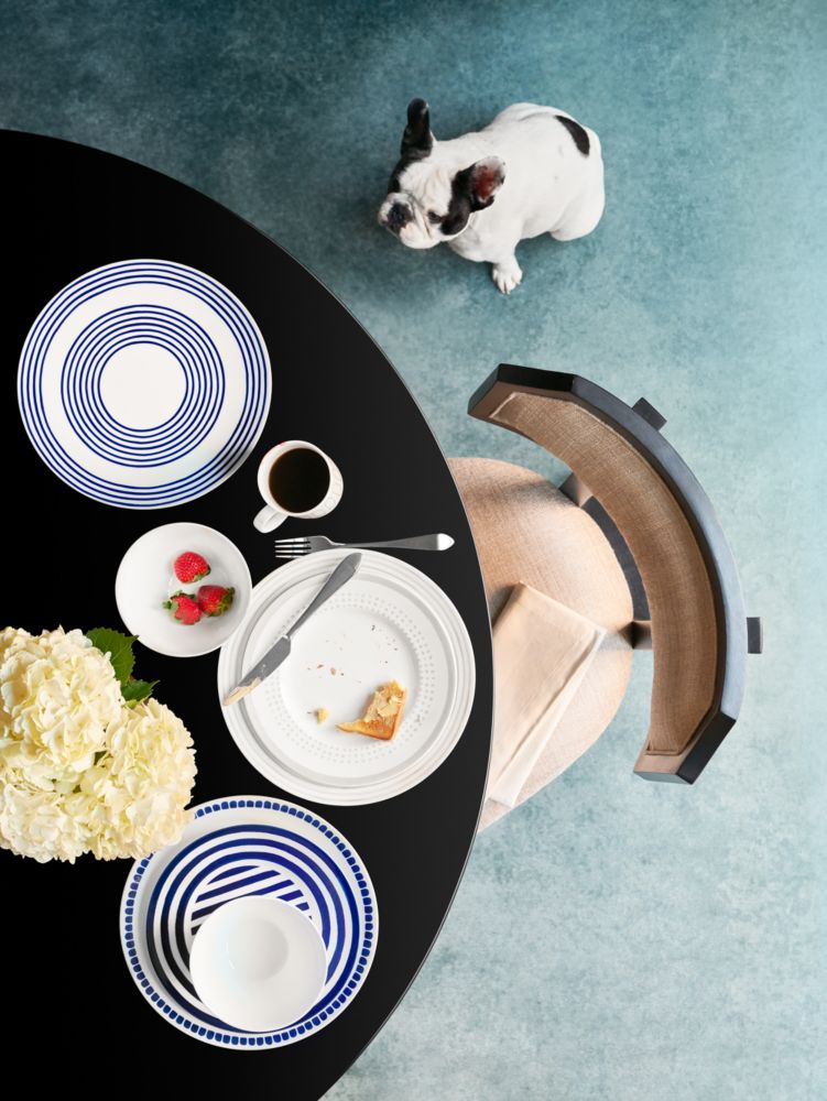Kate Spade,Charlotte Street Four-piece Place Setting,Bowl,Dinner Plate,Mug,Salad Plate,Porcelain,Trim Embellishment,Patter...,