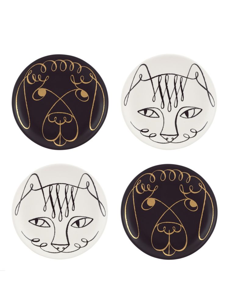 Woodland Park Cat Dog Coaster Set Kate Spade New York