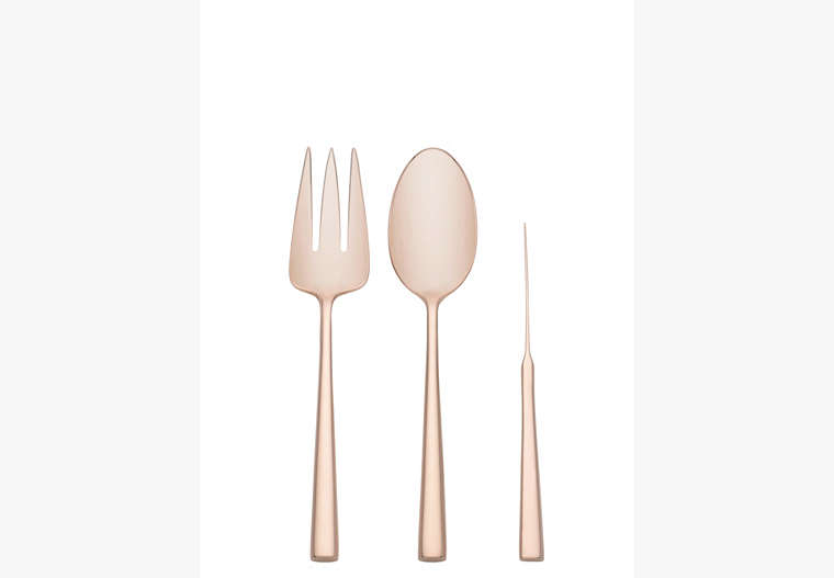 Kate Spade,malmo rose gold three-piece serving set,kitchen & dining,Clear