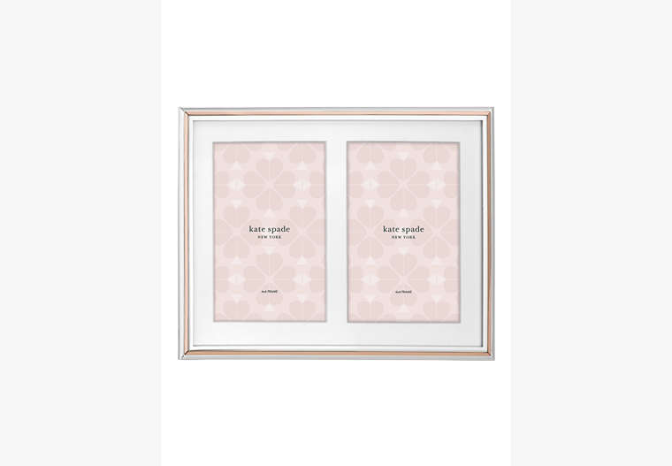 Kate Spade,rosy glow double invitation frame,home accents & décor,Gold image number 0