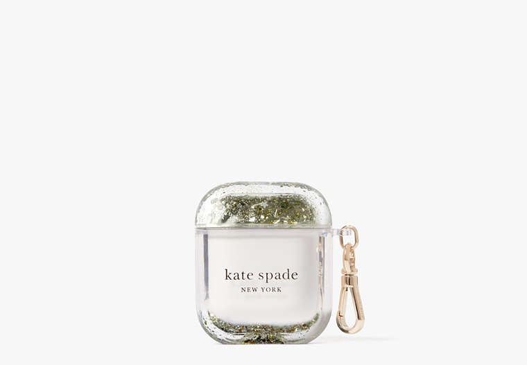 Kate Spade,glitter airpods case,Gold Multi