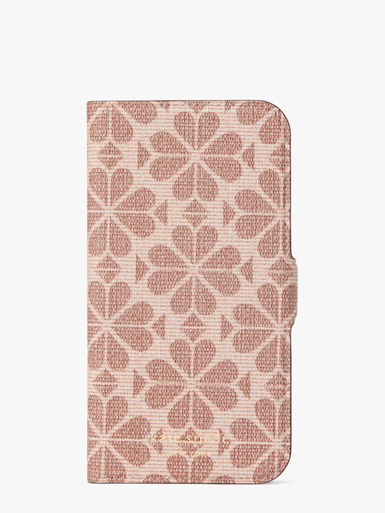 Kate Spade,Spade Flower Coated Canvas iPhone 12/12 Pro Magnetic Wrap Folio Case,