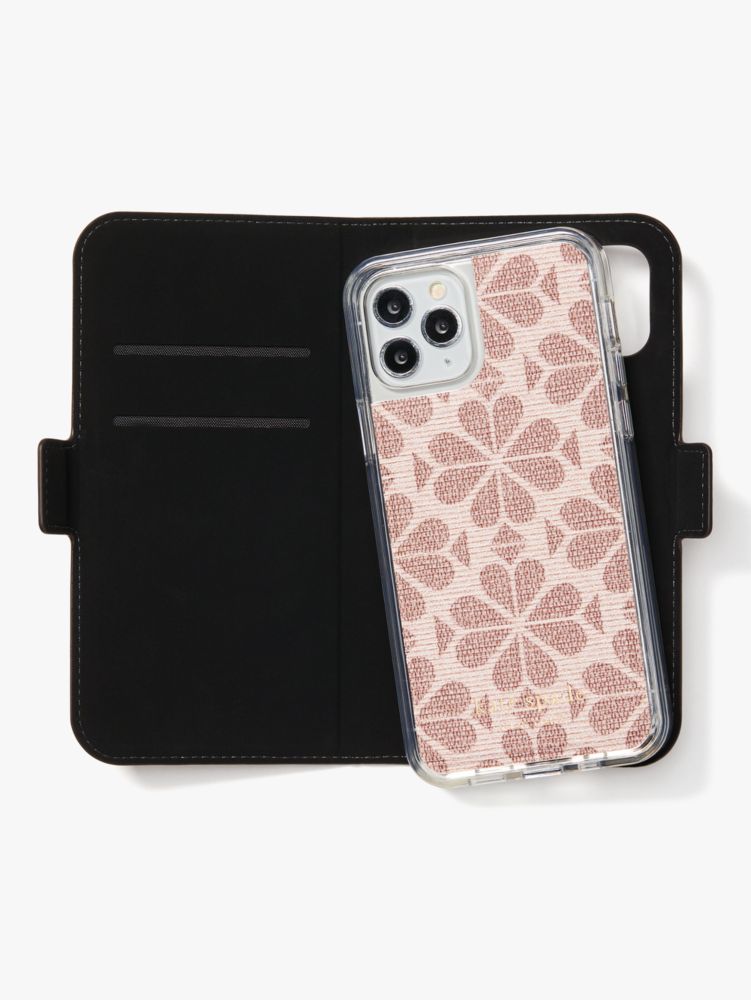 Kate Spade,Spade Flower Coated Canvas iPhone 12/12 Pro Magnetic Wrap Folio Case,