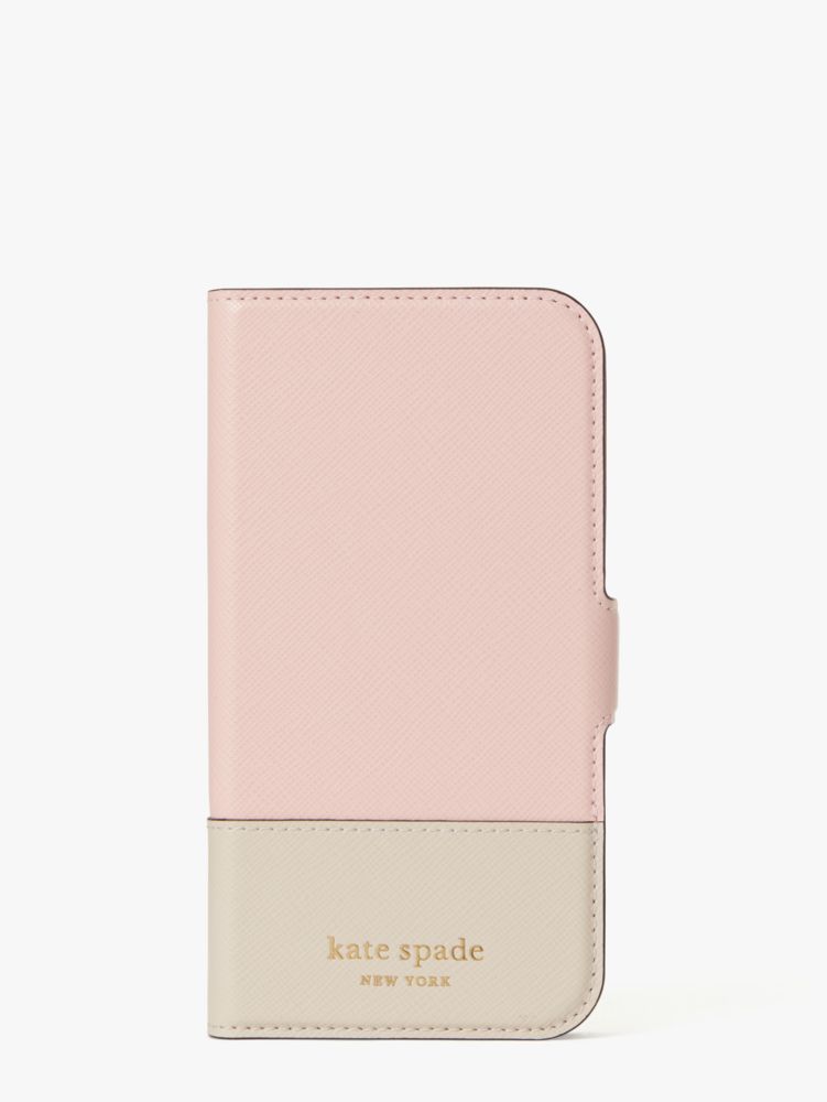 Kate Spade,Spencer iPhone 12/12 Pro Magnetic Wrap Folio Case,phone cases,Tutupnk/Crsp Linen