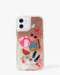 Kate Spade,pool party liquid glitter iPhone 12/12 pro case,phone cases,Multi