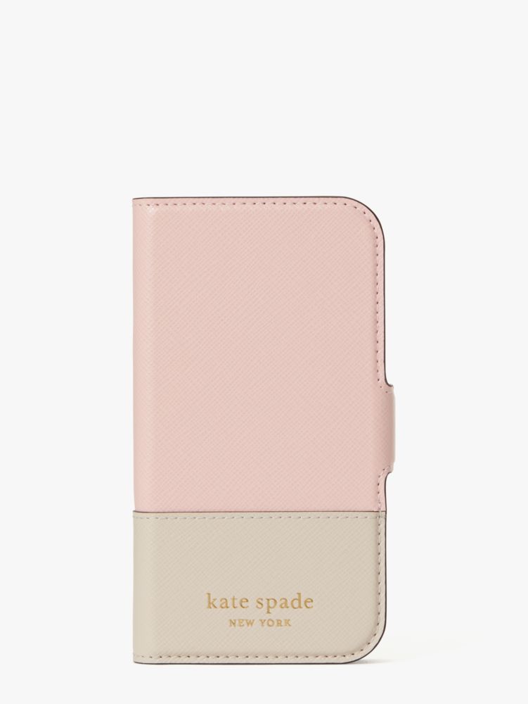 Kate Spade iPhone 12 Mini Folio Case Flower Coated Canvas Magnetic Wrap